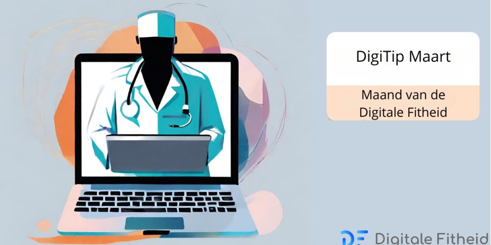 Dokter op een laptopbeeldscherm