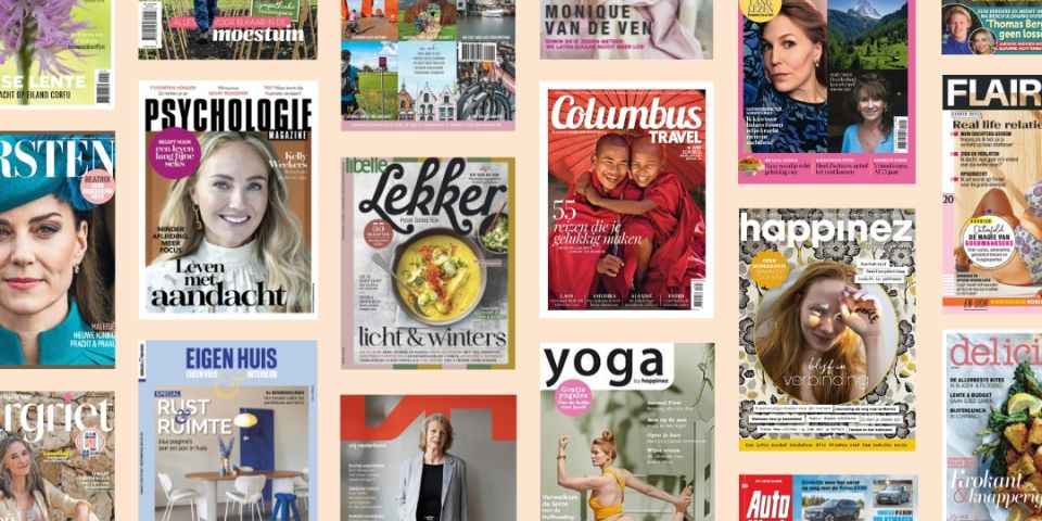 De voorkant van verschillende tijdschriften zoals Margriet, Flair, Lekker