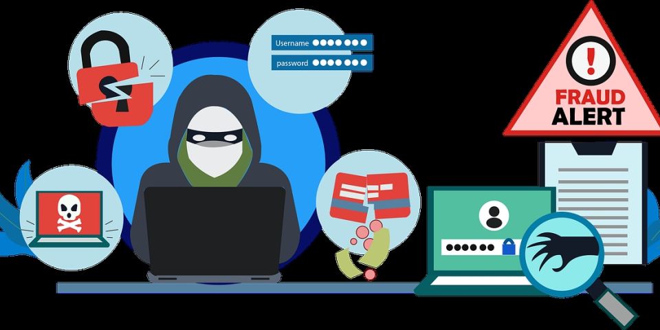 Een afbeelding waarin een hacker inlogaccounts probeert te hacken